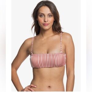 Roxy Treasure Underwire Bandeau New With Tags‎ Striped Top. Size S